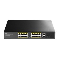 FS1018PS1, 16-Port 10/100M PoE+ Switch with 2GbE and 1 SFP Port